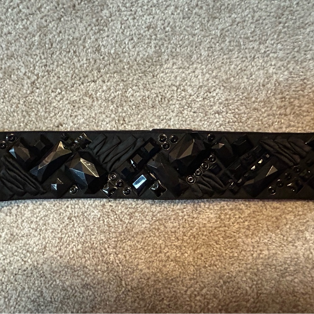 BCBG Elegant Black Embellished Women's Belt